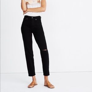 Madewell Perfect Vintage - stone black rip knee